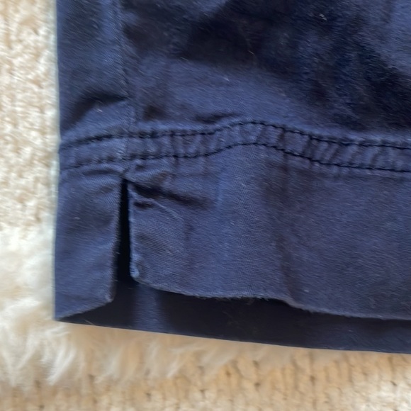 Karen Scott Bermuda shorts navy blue pockets back elastic waist cotton size 10 - Picture 5 of 10